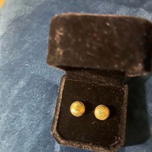 LV upscale Gold Button Earrings